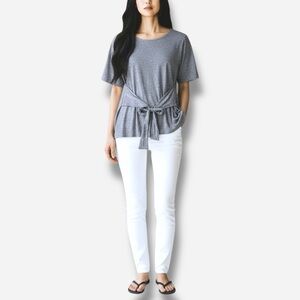 🌸New🌸 Pure Jill Short Sleeve Tie Top Striped L